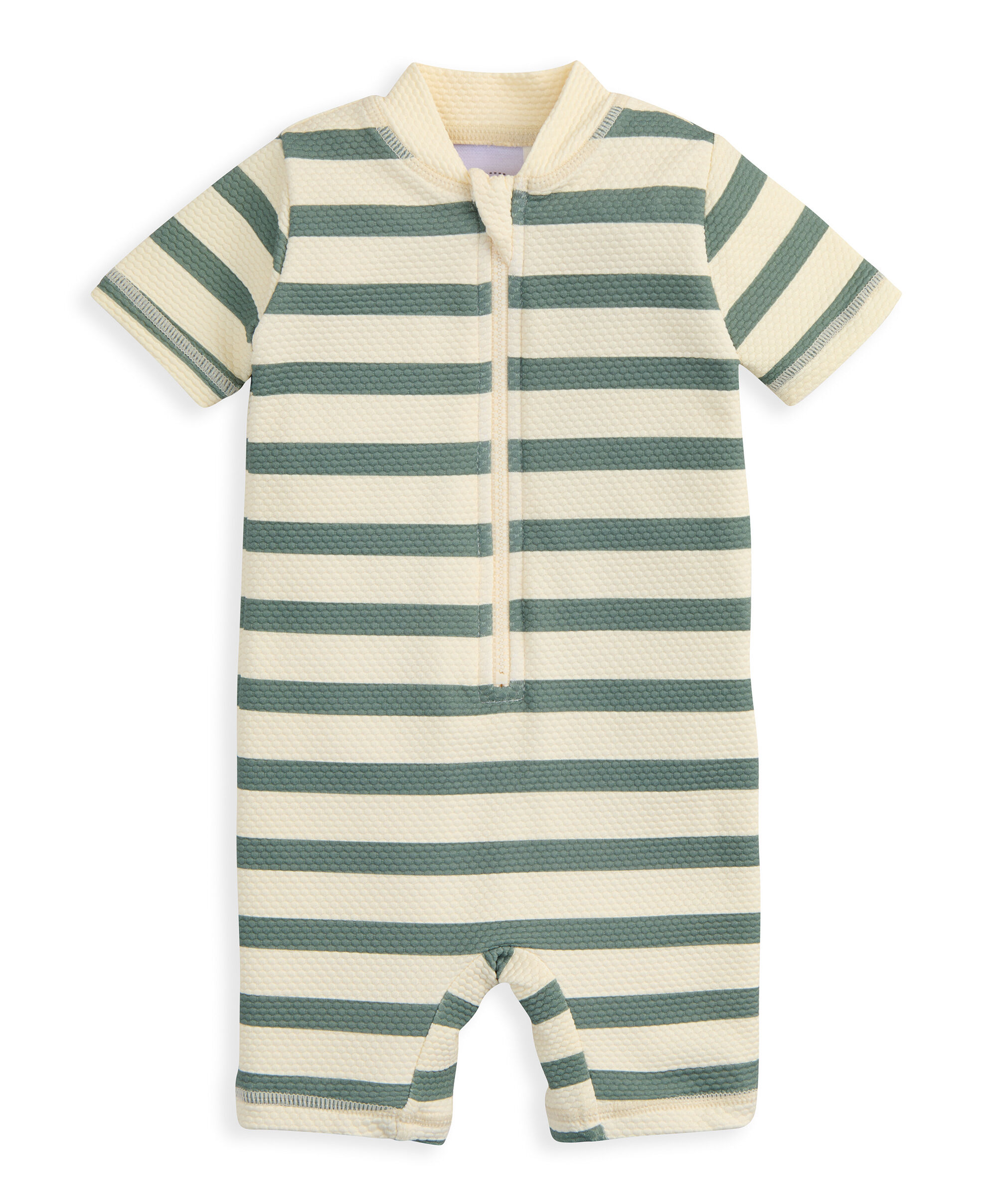 بدلة سباحة مخططة بأكمام قصيرة image number 2