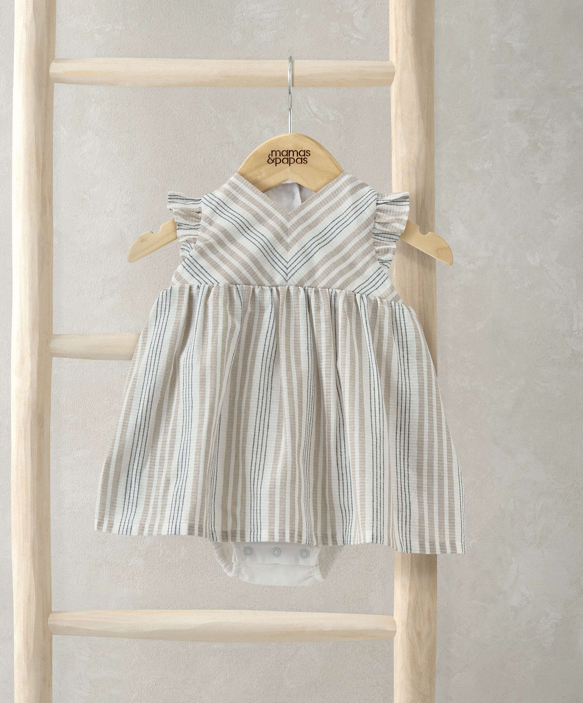 فستان منسوج بنقشة مخططة image number 1