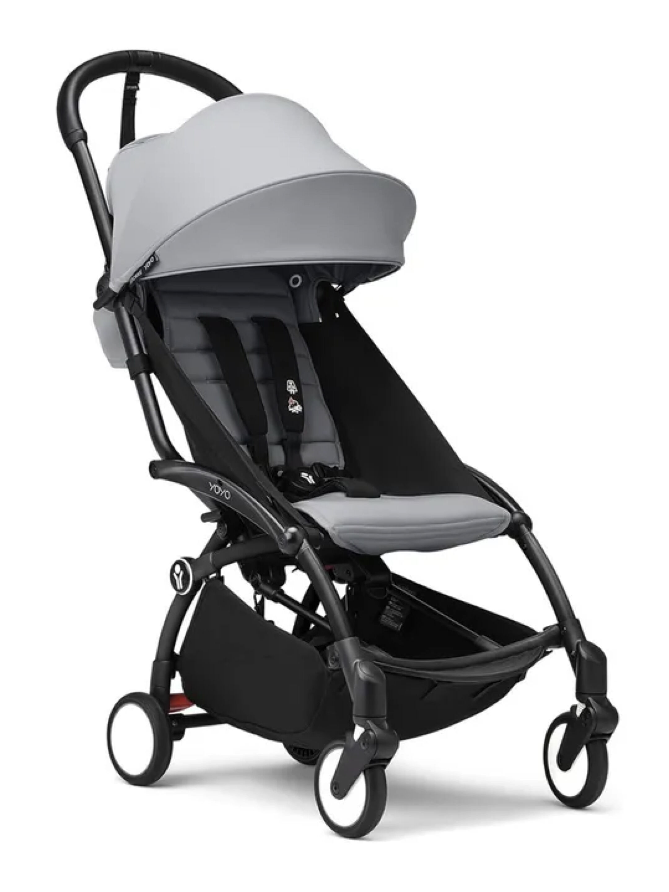 مجموعة هيكل أسود لعربة أطفال ستوك يويو3 مع مجموعة مقعد للأطفال لعمر 6 شهور فأكثر بلون ستون (قطعتين) image number 1