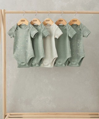 طقم ألبسة قطعة واحدة بنقشة ديناصور - 5 قطع طقم ألبسة قطعة واحدة بنقشة ديناصور - 5 قطع