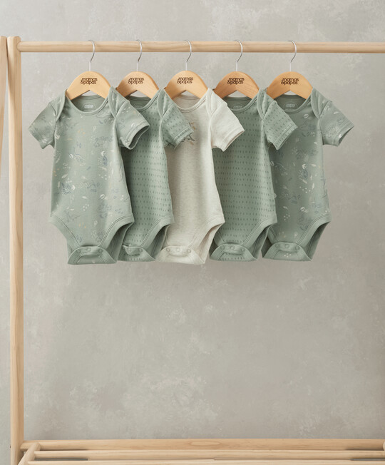 طقم ألبسة قطعة واحدة بنقشة ديناصور - 5 قطع طقم ألبسة قطعة واحدة بنقشة ديناصور - 5 قطع image number 1