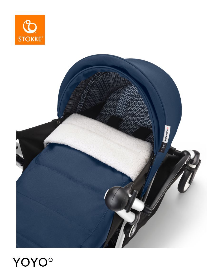 Stokke YOYO3 White Frame with 0+ Newborn Pack Air France Blue image number 3