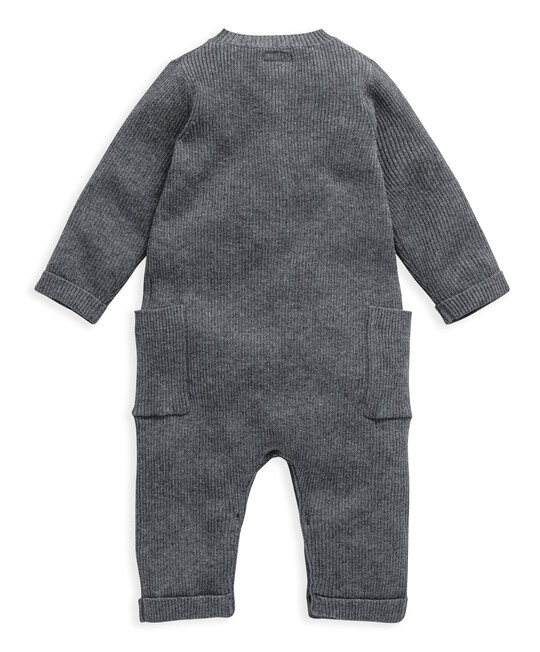 Grey Knitted Ribbed Romper image number 2