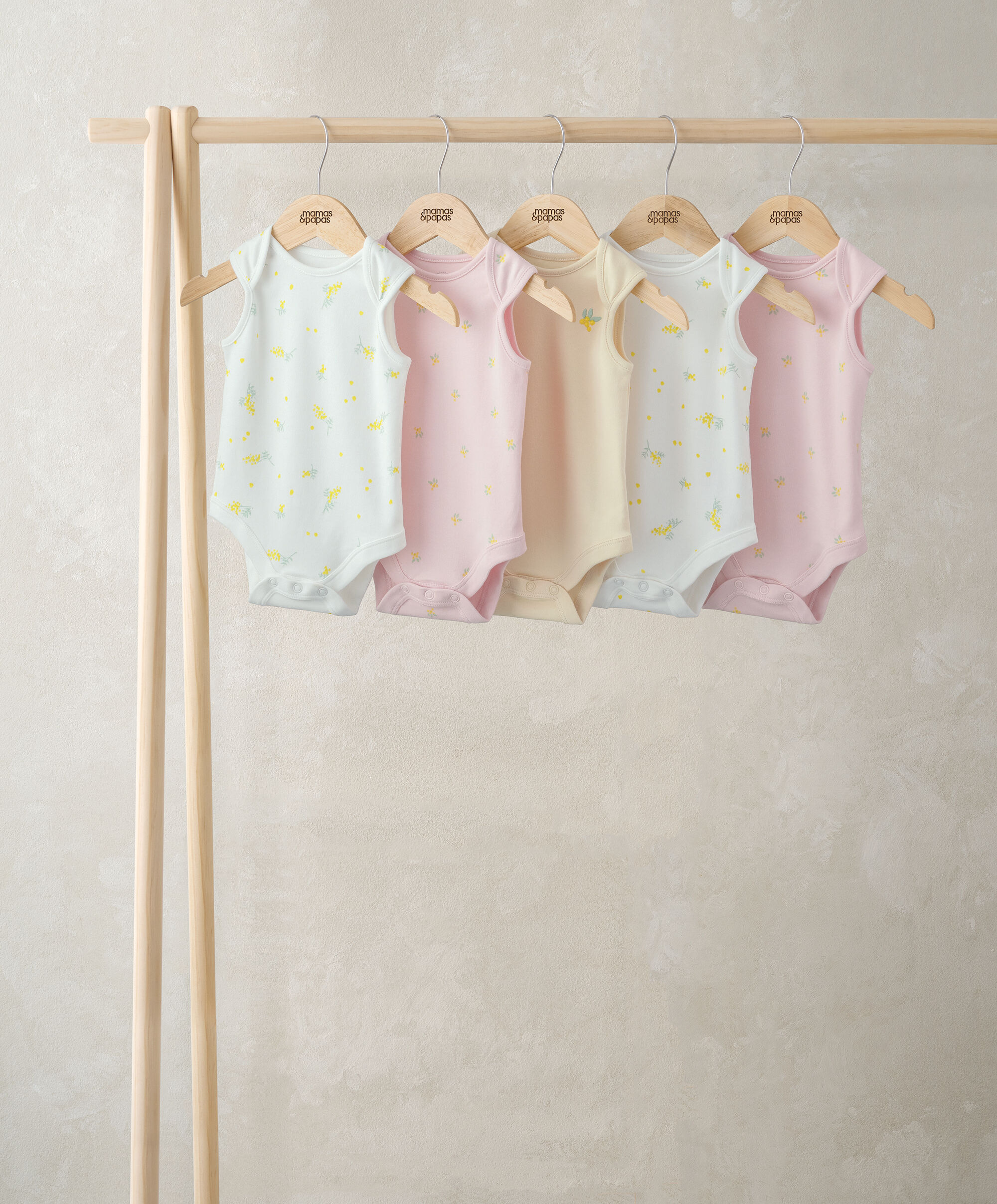 طقم بودي سوت بلا أكمام بطبعات ليمون صغيرة، 5 قطع