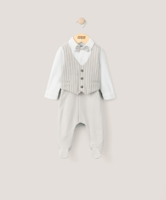 طقم الكل في واحد بتصميم فيست وعقدة - أبيض كريمي طقم الكل في واحد بتصميم فيست وعقدة - أبيض كريمي image number 1