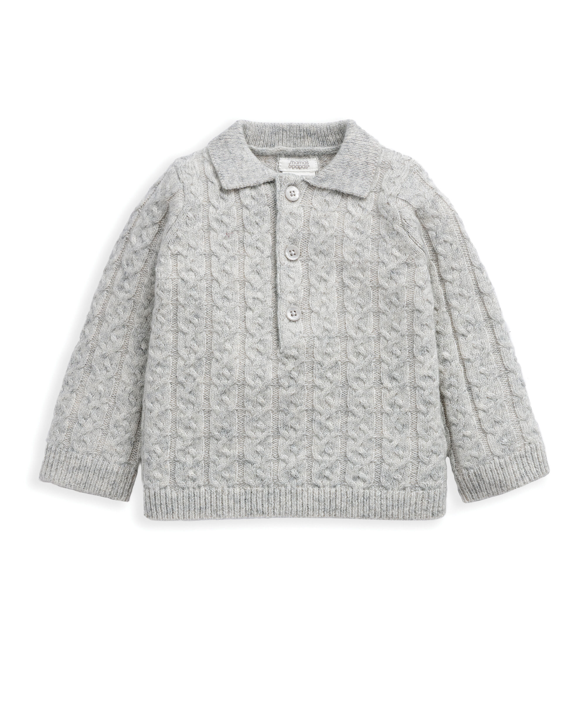 طقم كنزة منسوجة بغرزة الضفيرة وبنطال image number 3