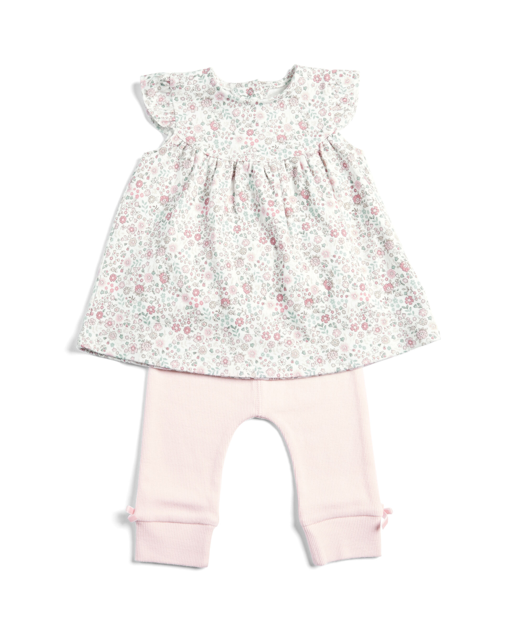 طقم بلوزة مطبوعة ولغينغز من نسيج مضلع image number 1