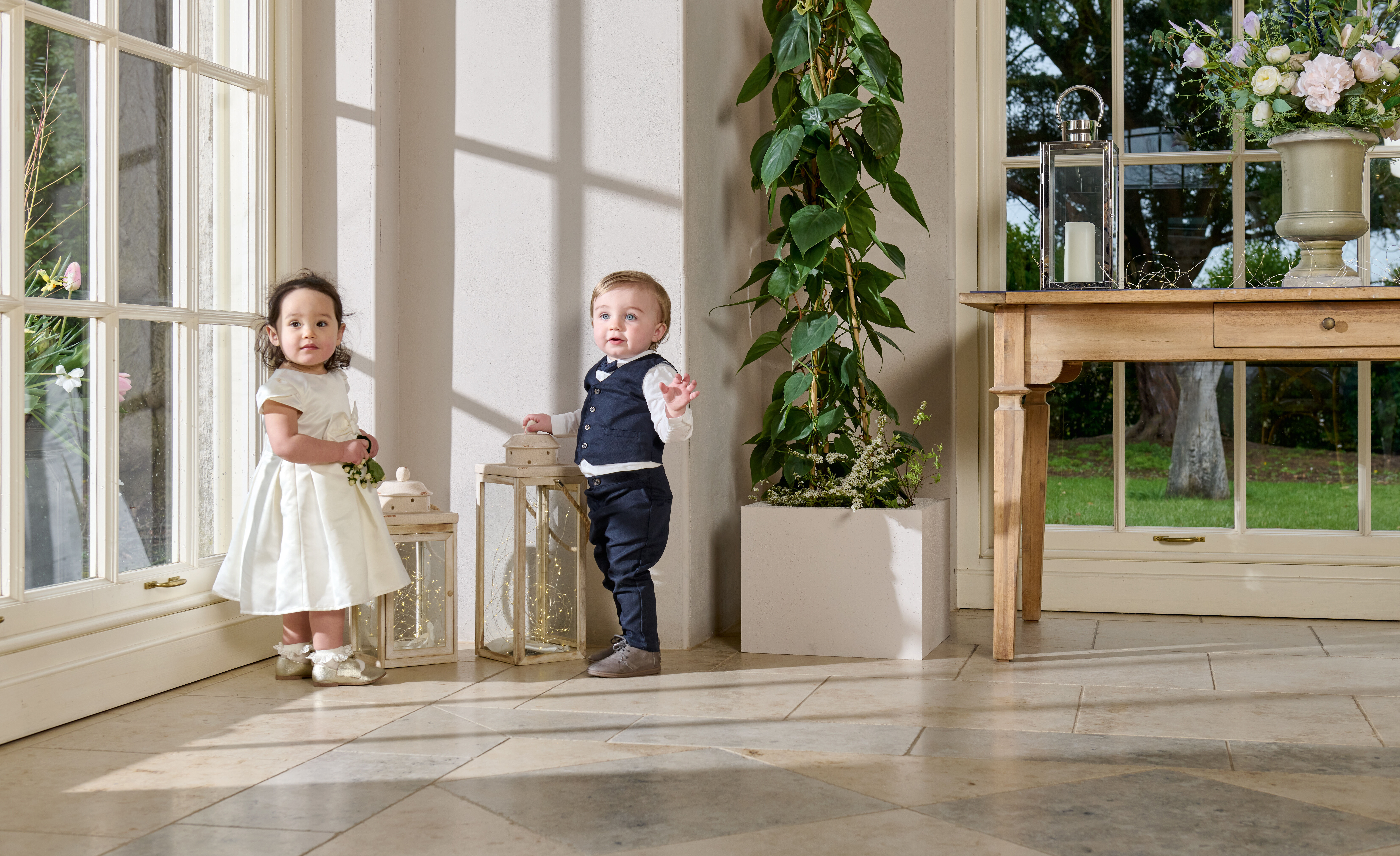 بدلة بربطة عنق منسوجة بلون كحلي - 4 قطع image number 5