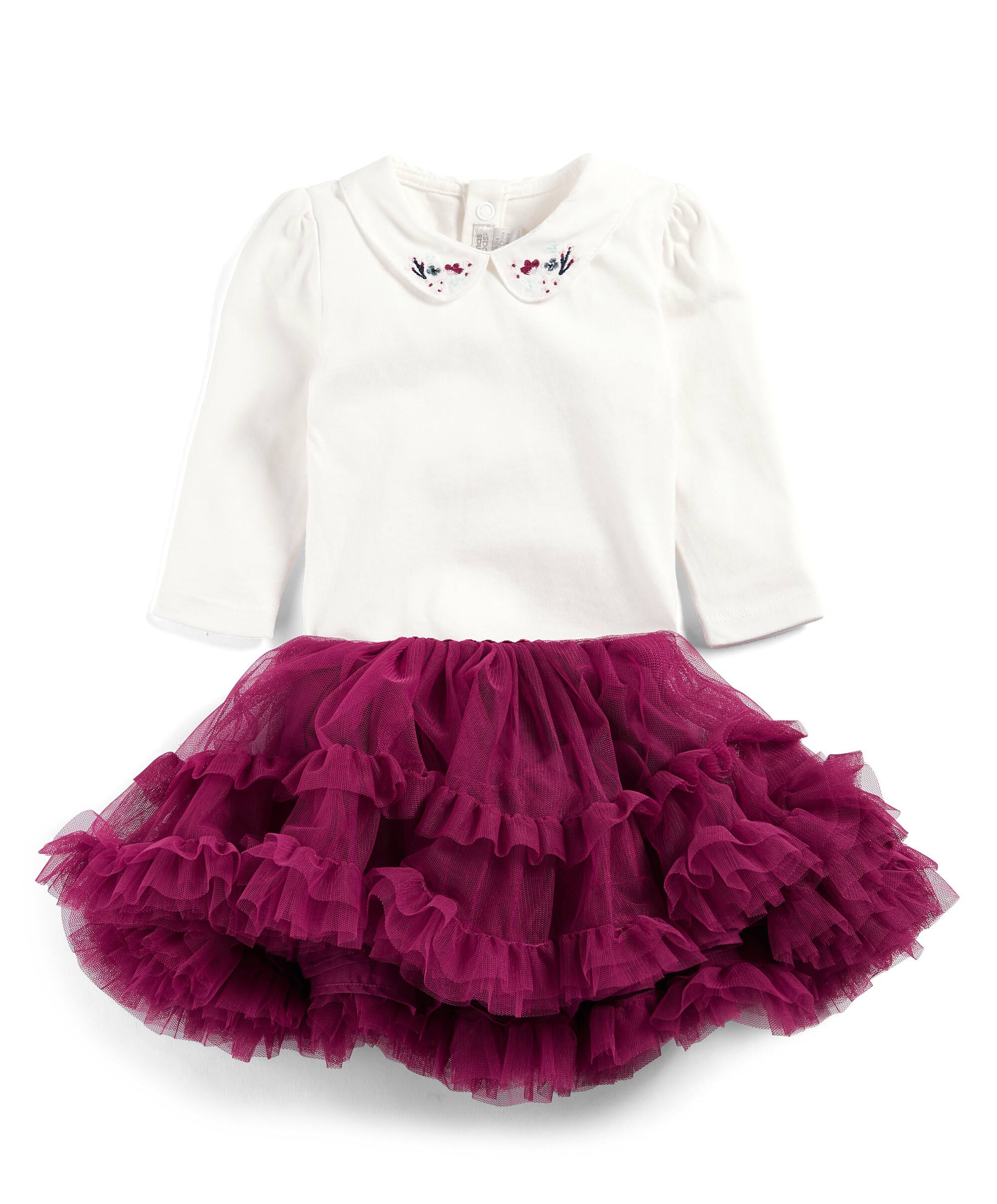 طقم لباس قطعة واحدة وتنورة كشكش image number 1