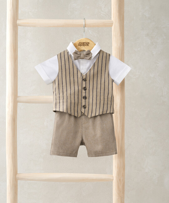 طقم بدلة بنقشة خطوط - 4 قطع طقم بدلة بنقشة خطوط - 4 قطع image number 1