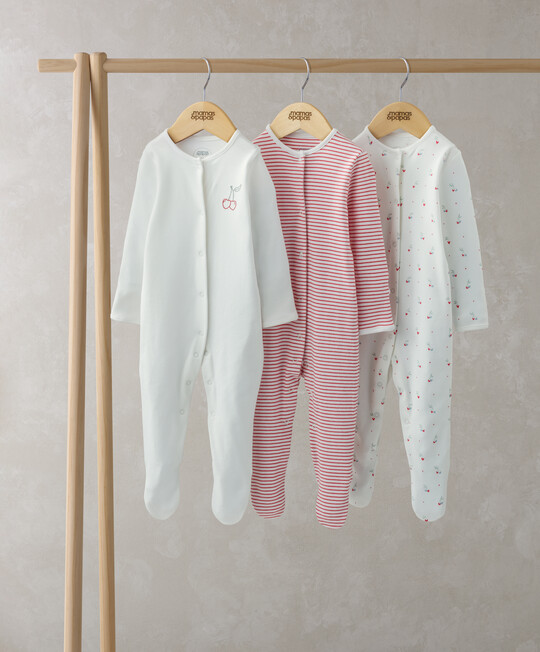 طقم بيجاما قطعة واحدة بطبعة كرز - 3 قطع طقم بيجاما قطعة واحدة بطبعة كرز - 3 قطع image number 1