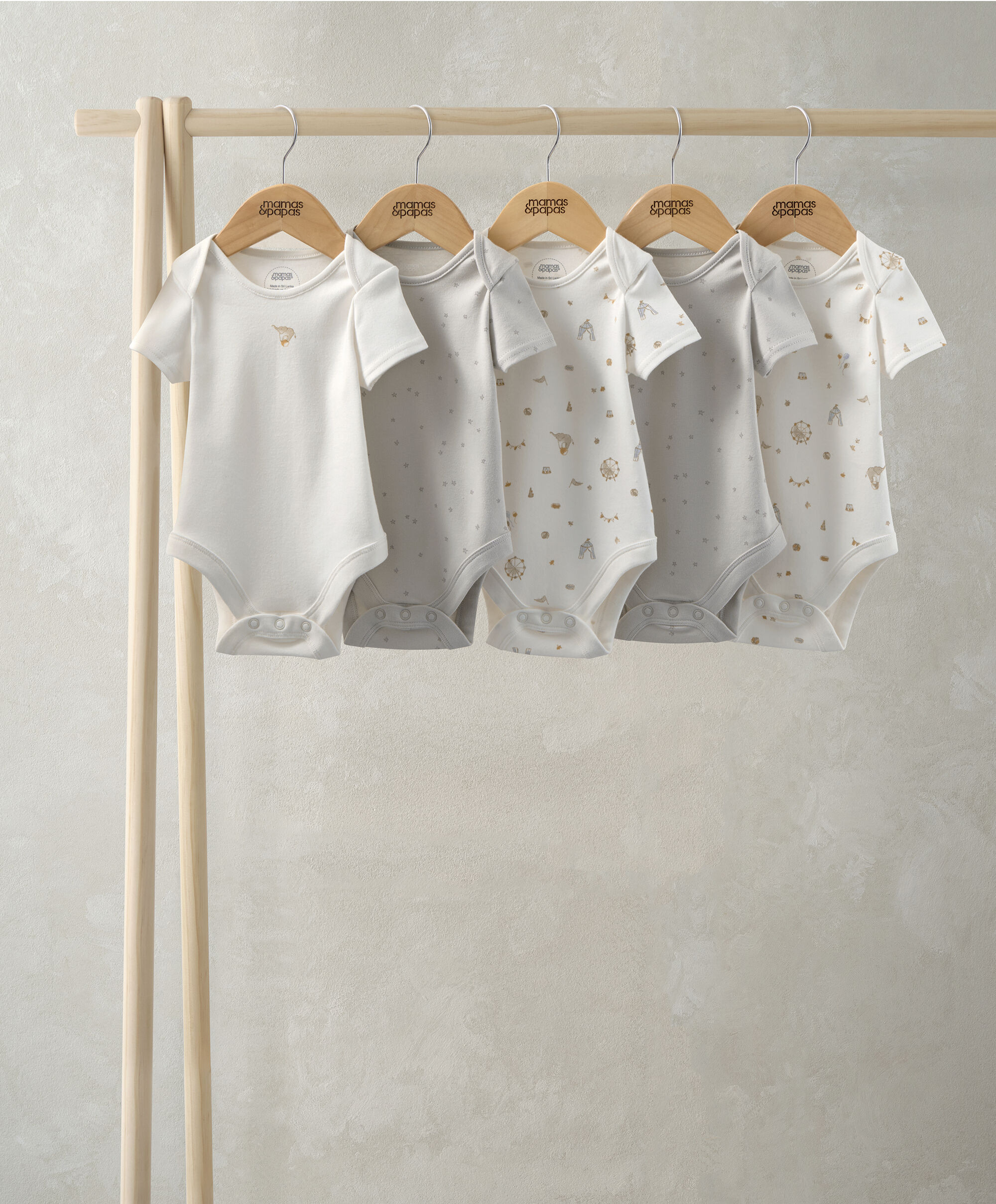 Circus Short Sleeve Bodysuits (Pack of 5) 