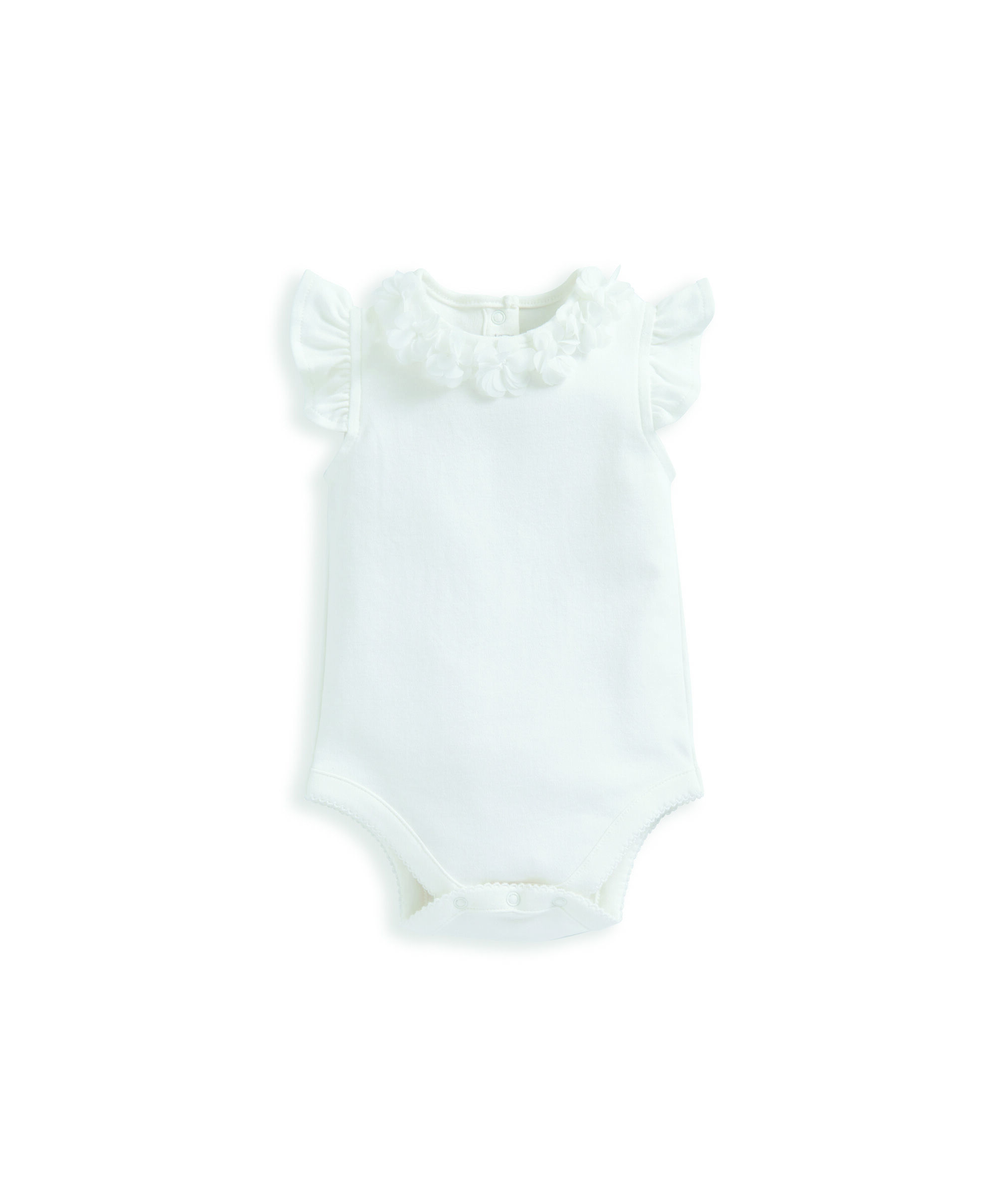 لباس قطعة واحدة بياقة - أبيض image number 2