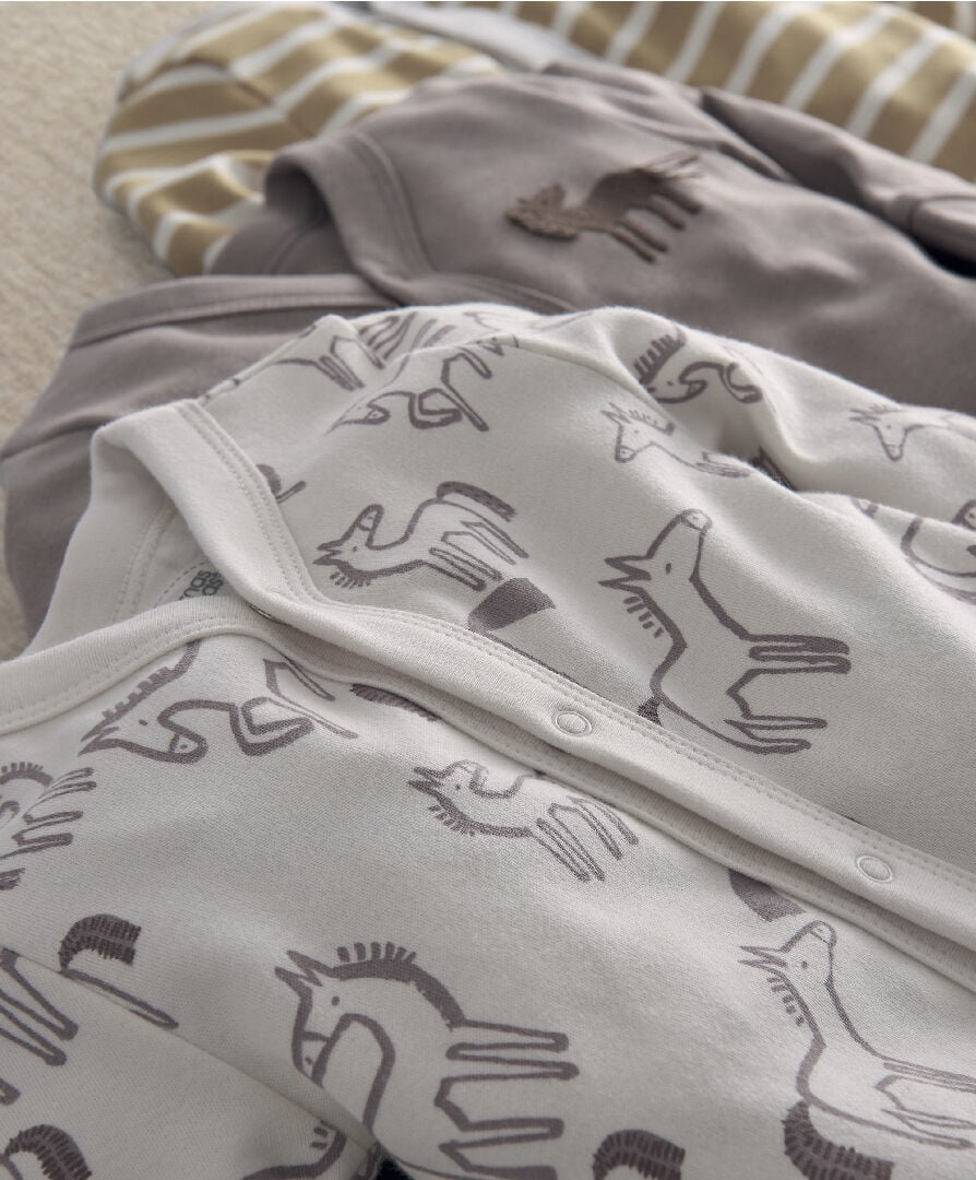 3Pk Hobby Horse Sleepsuits image number 3