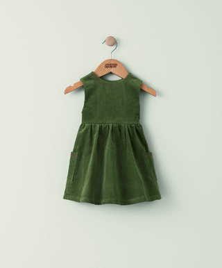 فستان بتصميم مريلة - أخضر