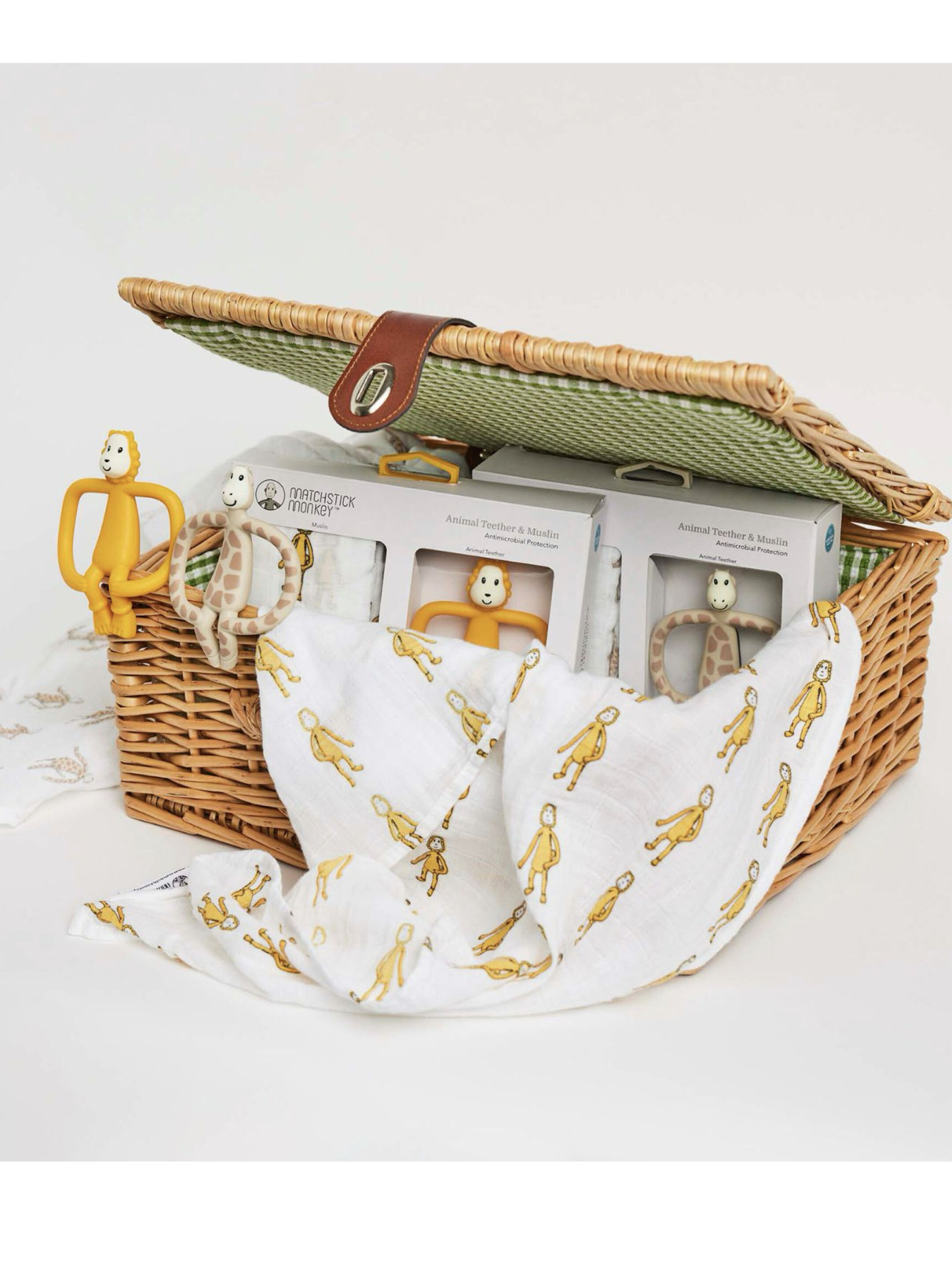 مجموعة هدايا من حلقة تسنين ومربع موسلين من ماتشستيك مونكي image number 3