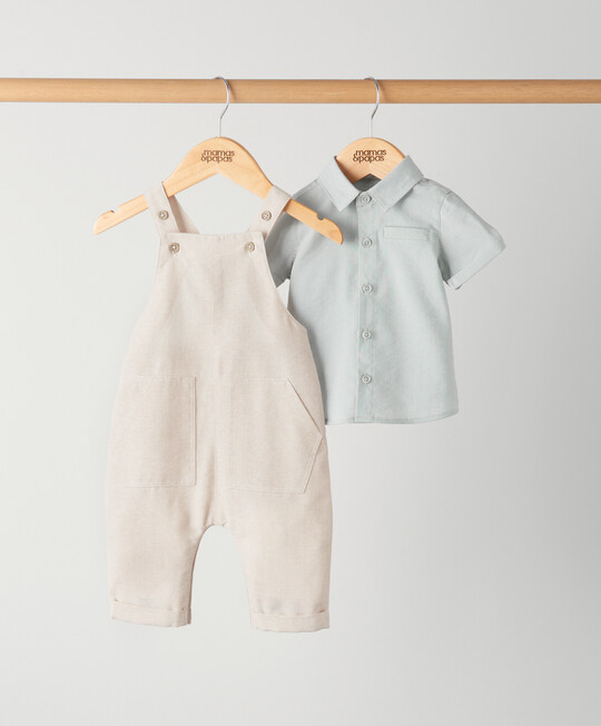 طقم قميص مخطط ودنغري - قطعتان طقم قميص مخطط ودنغري - قطعتان image number 1