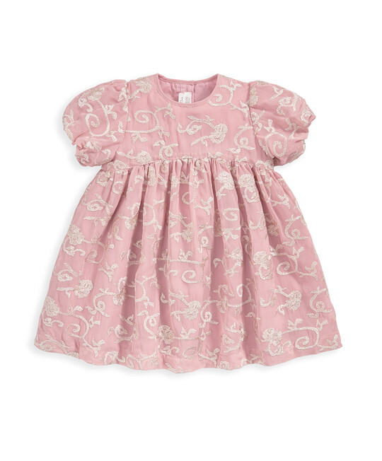 فستان مطرز للعيد - وردي فستان مطرز للعيد - وردي image number 2