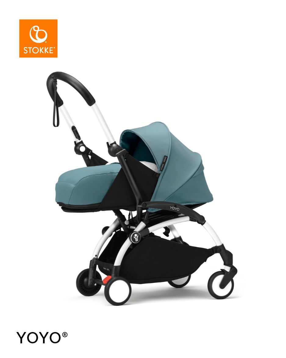 Stokke YOYO3 White Frame with 0+ Newborn Pack Aqua image number 2