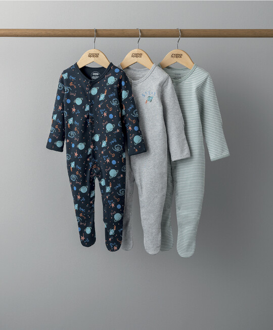 طقم بيجاما قطعة واحدة بطبعة فضاء - 3 قطع طقم بيجاما قطعة واحدة بطبعة فضاء - 3 قطع image number 1