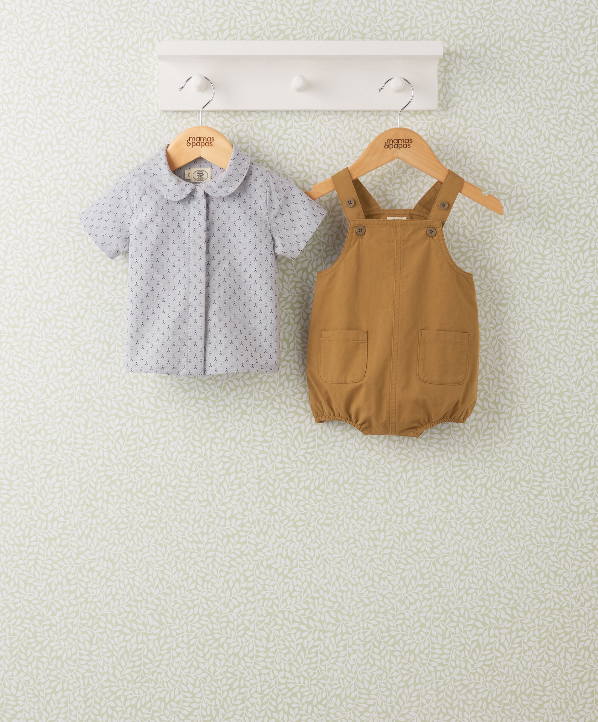 طقم قميص بأكمام قصيرة ودنغري - قطعتان image number 1