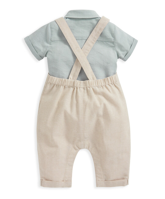 طقم قميص مخطط ودنغري - قطعتان طقم قميص مخطط ودنغري - قطعتان image number 3