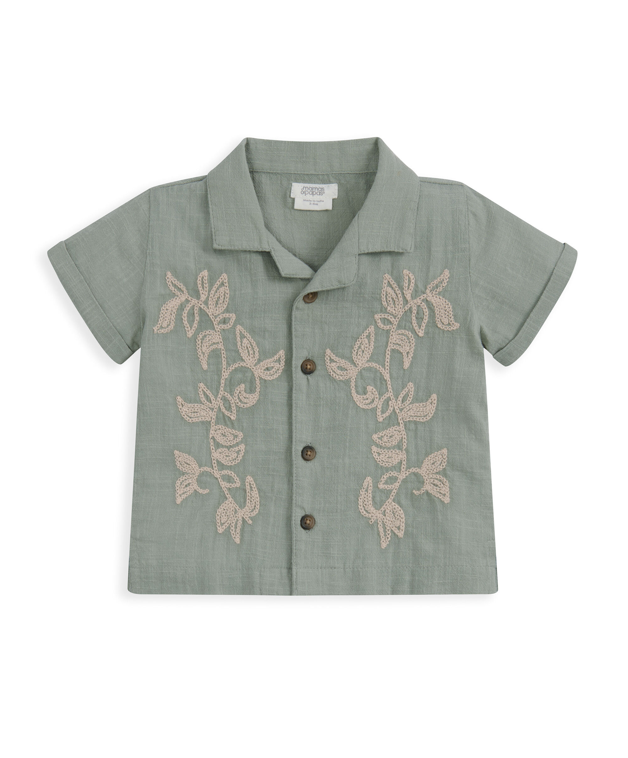 طقم قميص رسمي كاكي وشورت، قطعتين image number 3