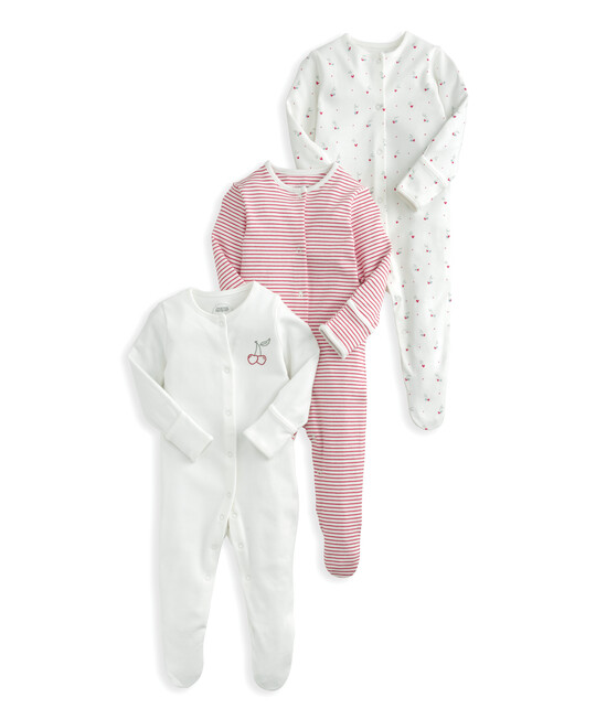 طقم بيجاما قطعة واحدة بطبعة كرز - 3 قطع طقم بيجاما قطعة واحدة بطبعة كرز - 3 قطع image number 2