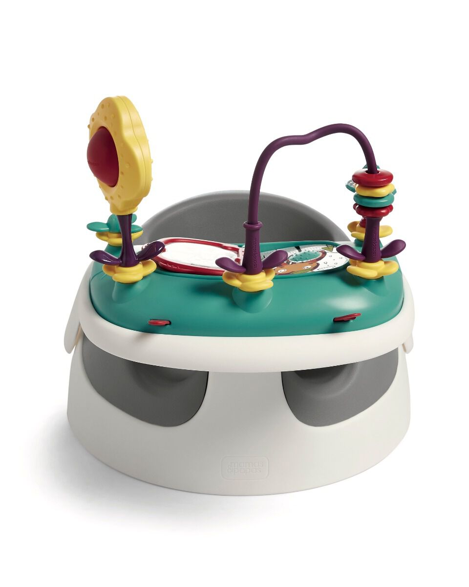 كرسي أطفال بيبي سناغ بصينية ألعاب - رمادي فاتح image number 1