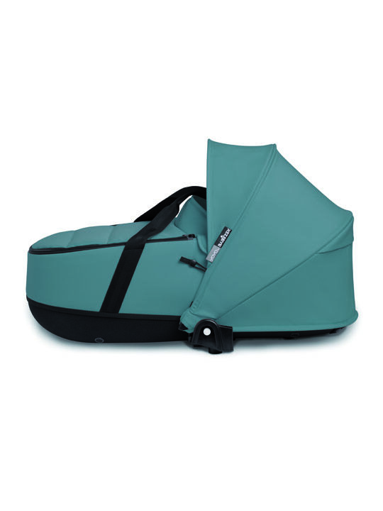 عربة أطفال بيبي زن يويو2 بهيكل أبيض ومهد محمول خفيف أزرق image number 4