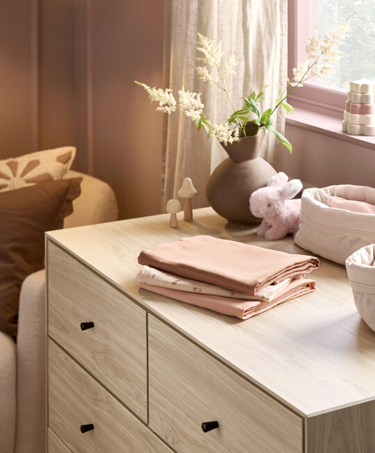 مجموعة مربعات موسلين - نقشة زهور مجموعة مربعات موسلين - نقشة زهور image number 4