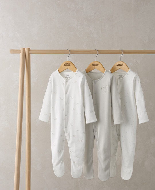 طقم بيجاما قطعة واحدة بنقشة طائر اللقلق - 3 قطع طقم بيجاما قطعة واحدة بنقشة طائر اللقلق - 3 قطع image number 1