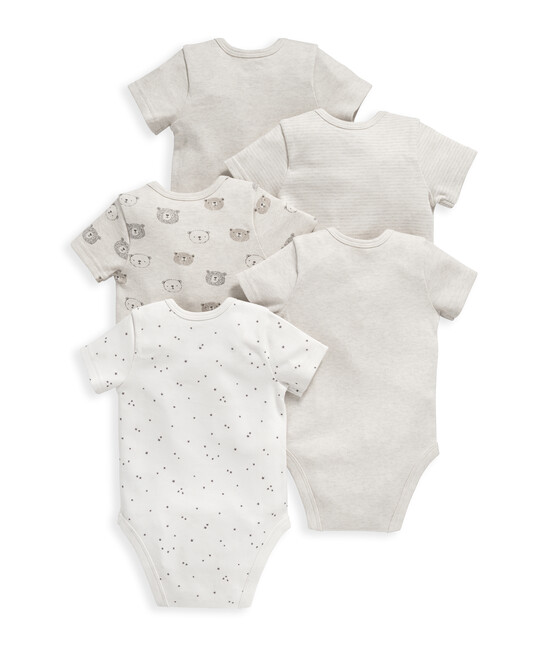 طقم لباس قطعة واحدة بأكمام قصيرة ونقشة دب - 5 قطع طقم لباس قطعة واحدة بأكمام قصيرة ونقشة دب - 5 قطع image number 2