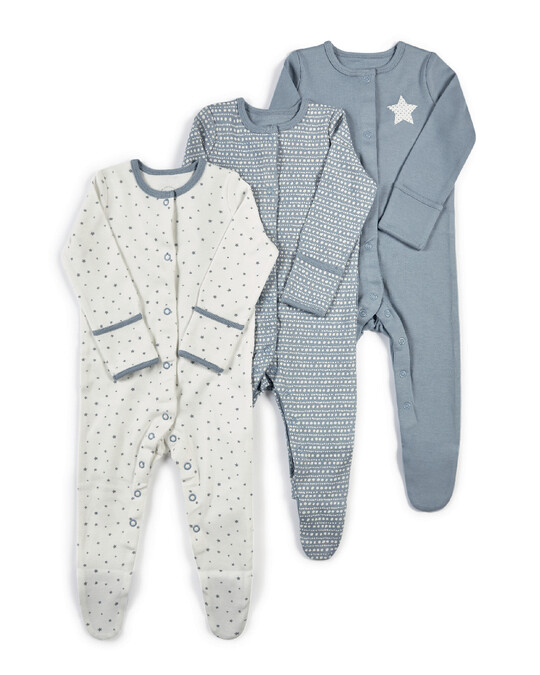 3PK STAR S/SUITS NB:Blue:NEW:SEA BLUE:12-18 image number 1