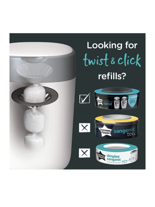 لفافات أكياس لإعادة ملء سلة التخلص من الحفاضات بتقنية Sangenic من تومي تيبي - 3 قطع لفافات أكياس لإعادة ملء سلة التخلص من الحفاضات بتقنية Sangenic من تومي تيبي - 3 قطع image number 4