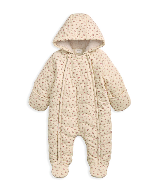 أوفرول بتصميم مبطن ونقشة زهور أوفرول بتصميم مبطن ونقشة زهور image number 2