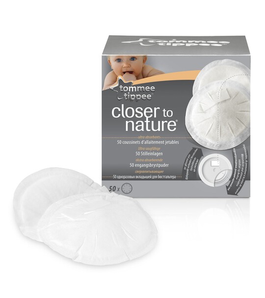 فوط الصدر للاستخدام مرة واحدة Closer to Nature من Tommee Tippee (عبوة بها 50 قطعة) فوط الصدر للاستخدام مرة واحدة Closer to Nature من Tommee Tippee (عبوة بها 50 قطعة) image number 1