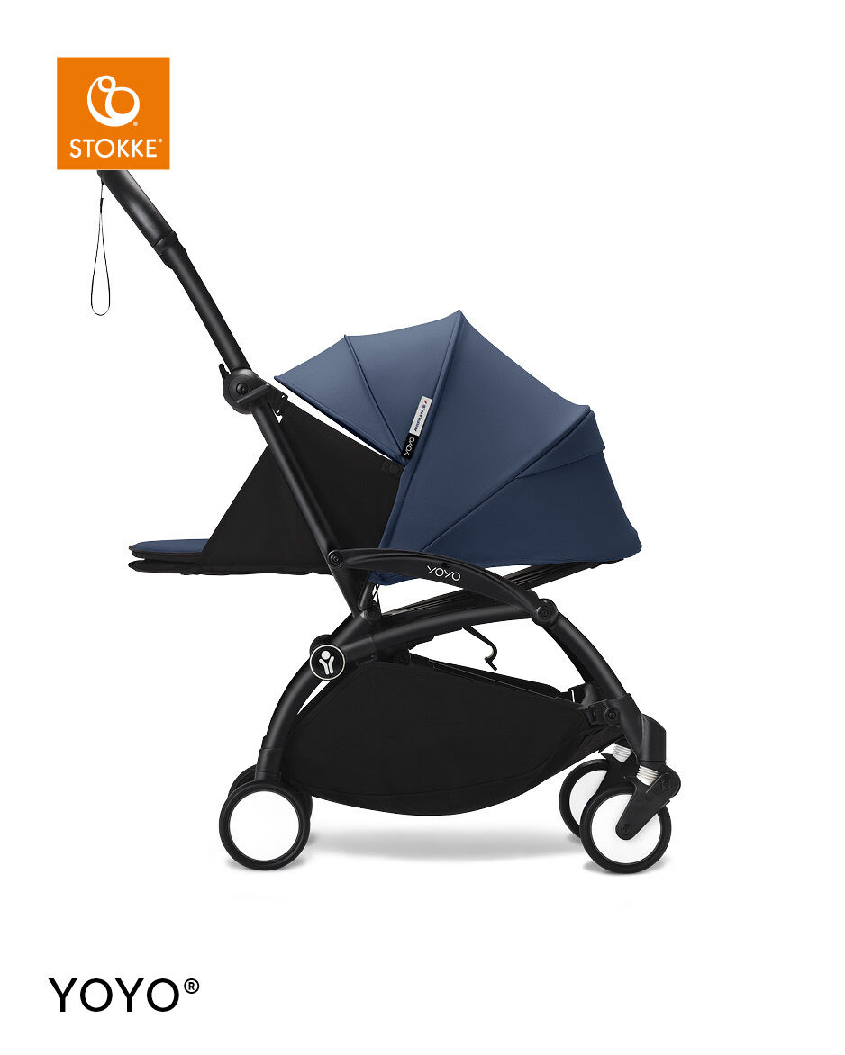 Stokke YOYO3 Black Frame with 0+ Newborn Pack Air France Blue image number 2