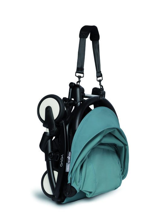 عربة أطفال بيبي زن يويو2 بهيكل أسود ومجموعة مقعد عربة لعمر 6 شهور فأكثر أزرق image number 3