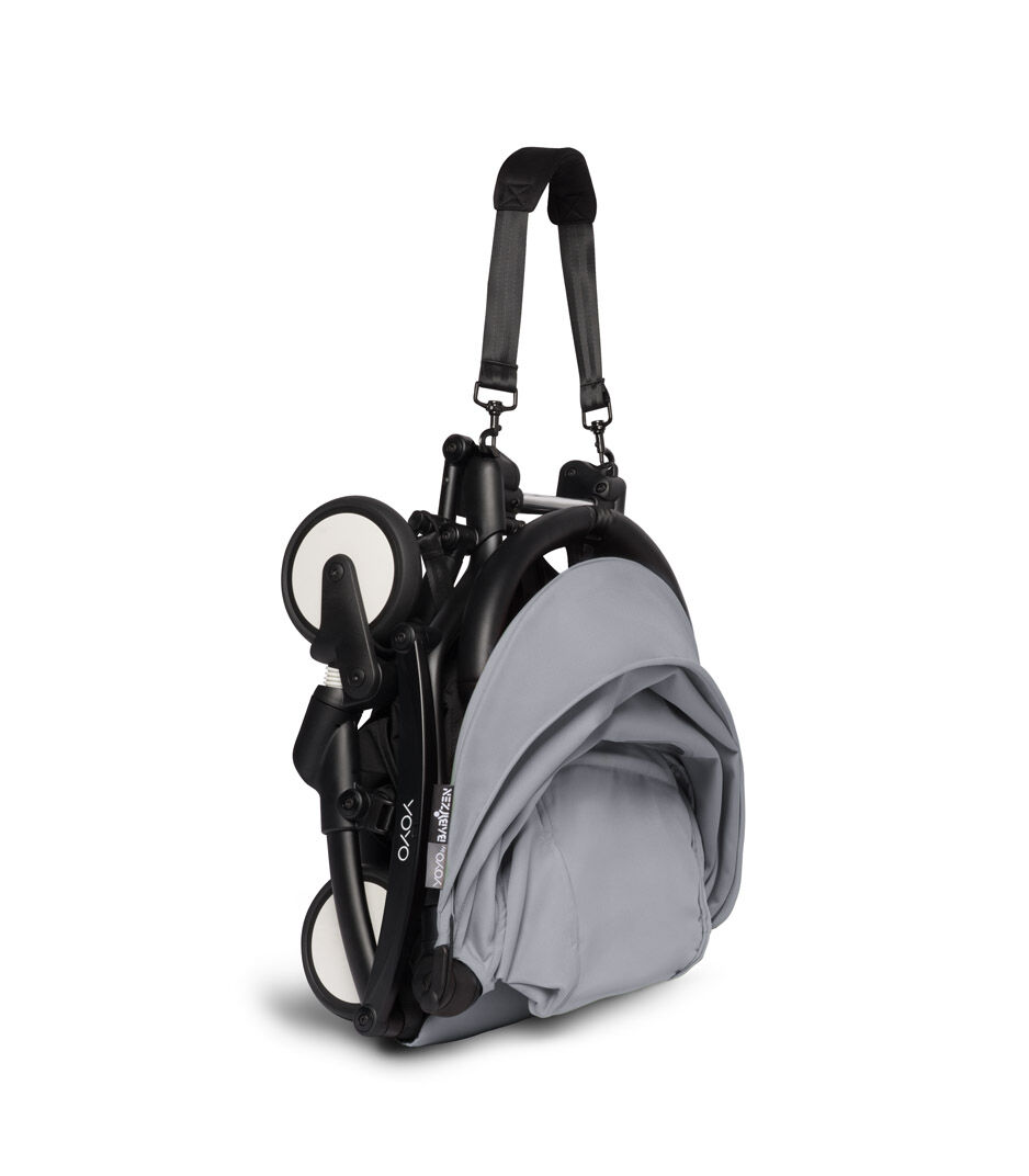 عربة أطفال بيبي زن يويو2 بهيكل أسود ومجموعة مقعد عربة لعمر 6 شهور فأكثر بلون رمادي image number 3