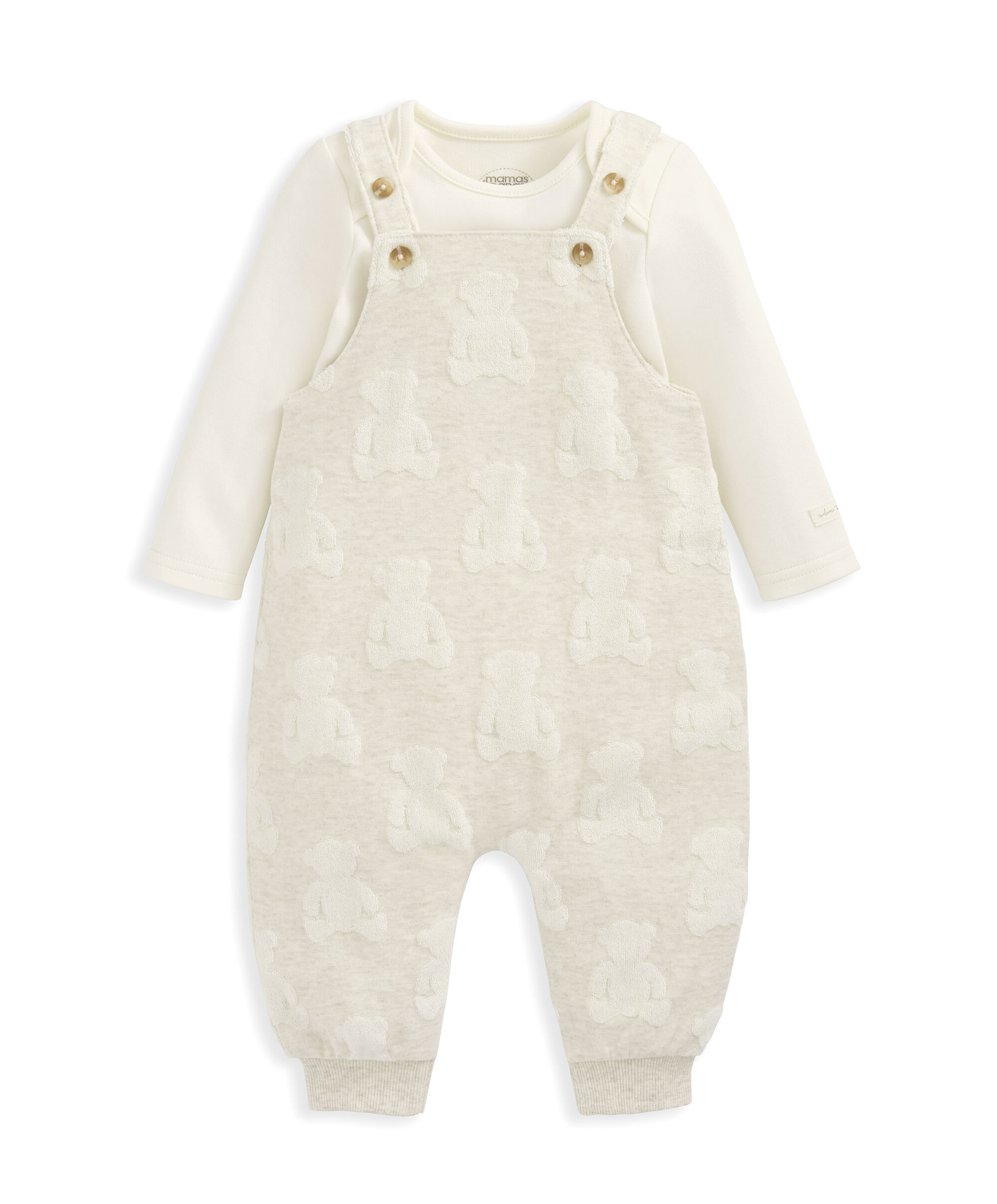 طقم دنغري ولباس قطعة واحدة بنقشة دب image number 3