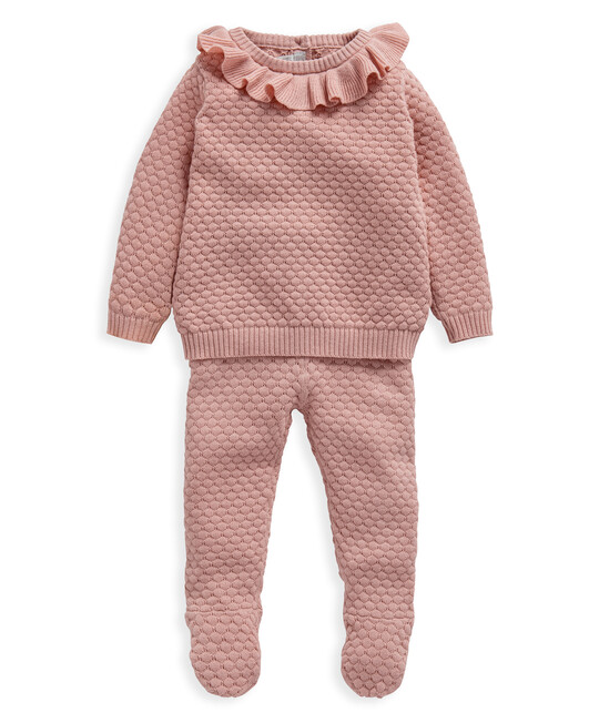 طقم منسوج بلون وردي - قطعتان طقم منسوج بلون وردي - قطعتان image number 1