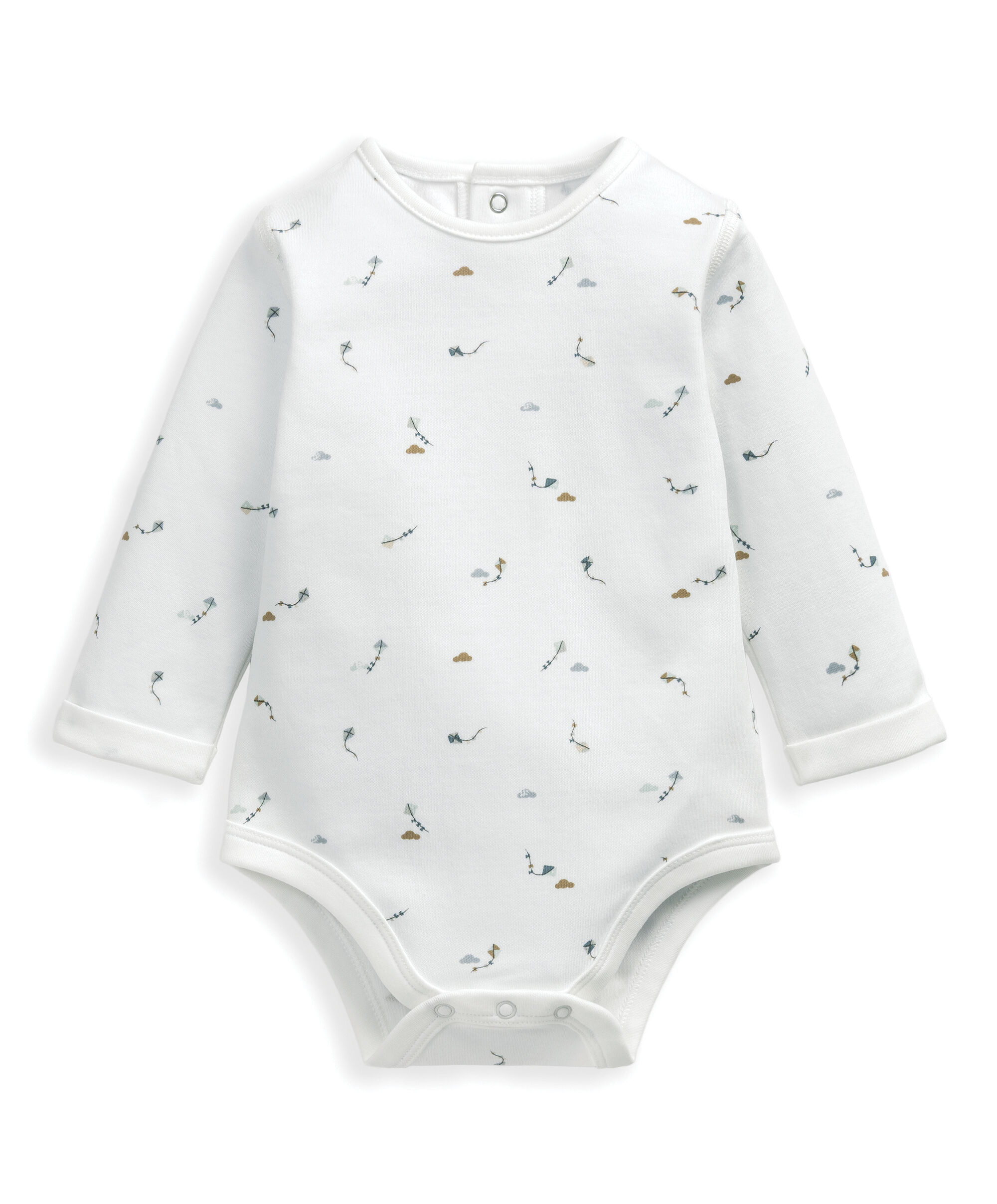 طقم بودي سوت بنقشة طائرة ورقية ودنغري مخمل image number 3