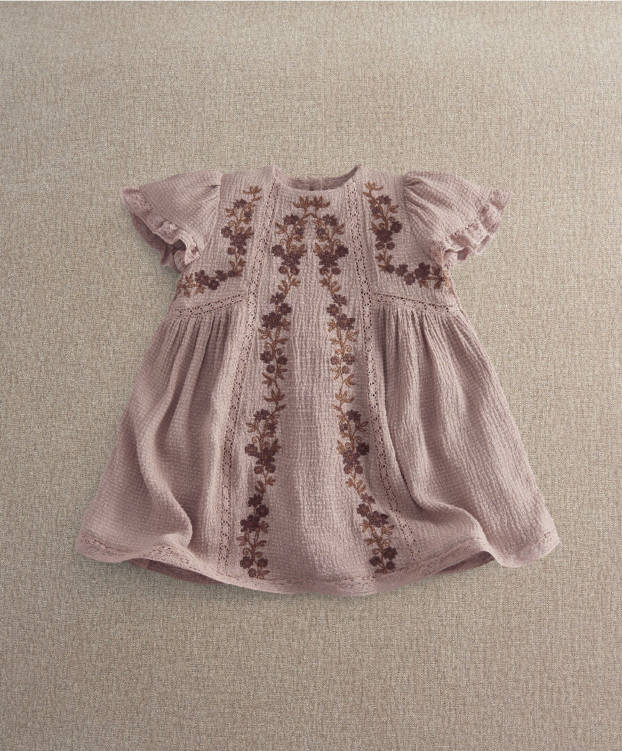 Emb Lace Trim Dress