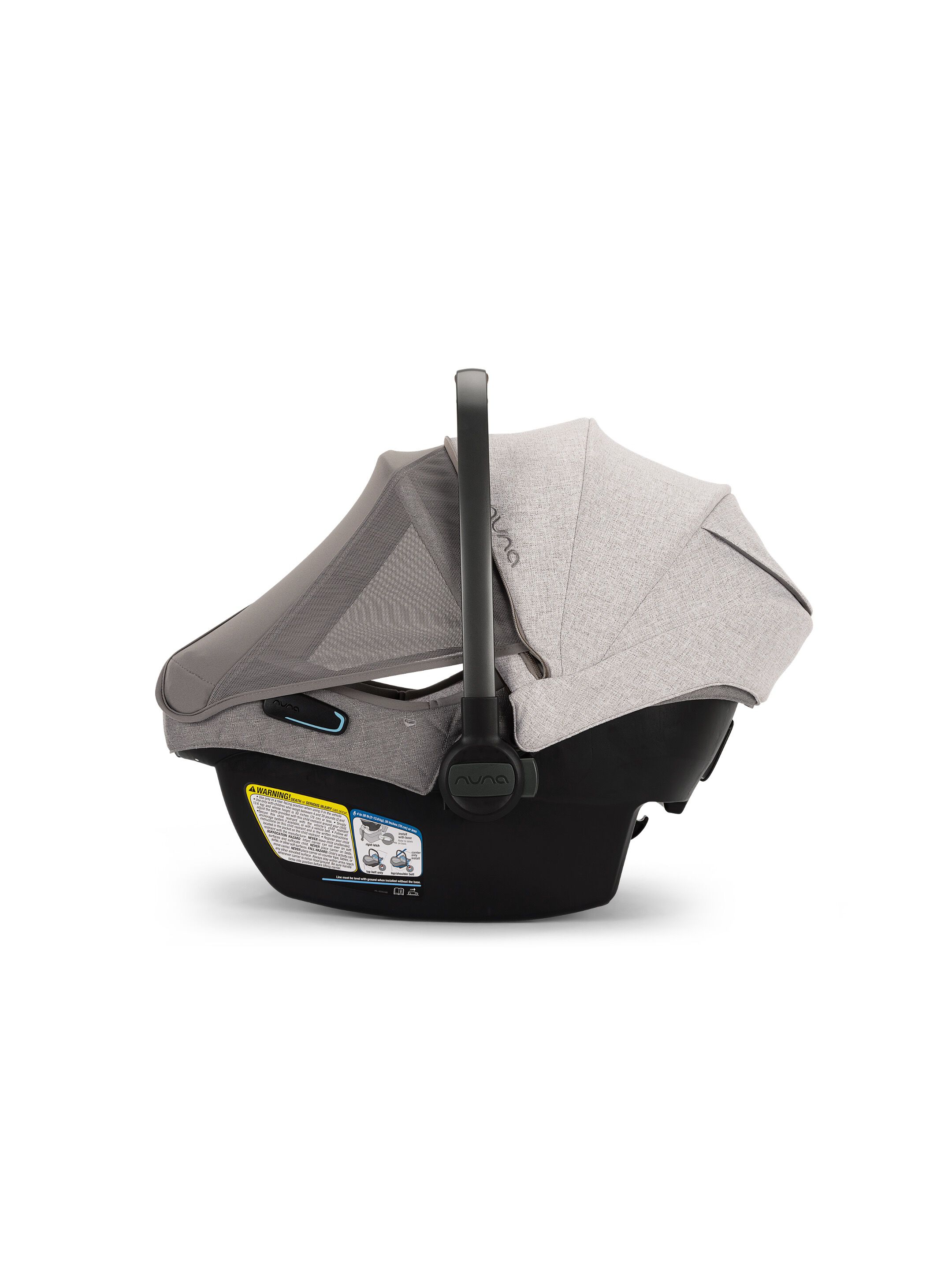 مقعد سيارة نونا بيبا لايت آر إكس للأطفال حديثي الولادة مع قاعدة بيبا ريليكس - رمادي (من الولادة حتى 18 شهرًا) image number 4