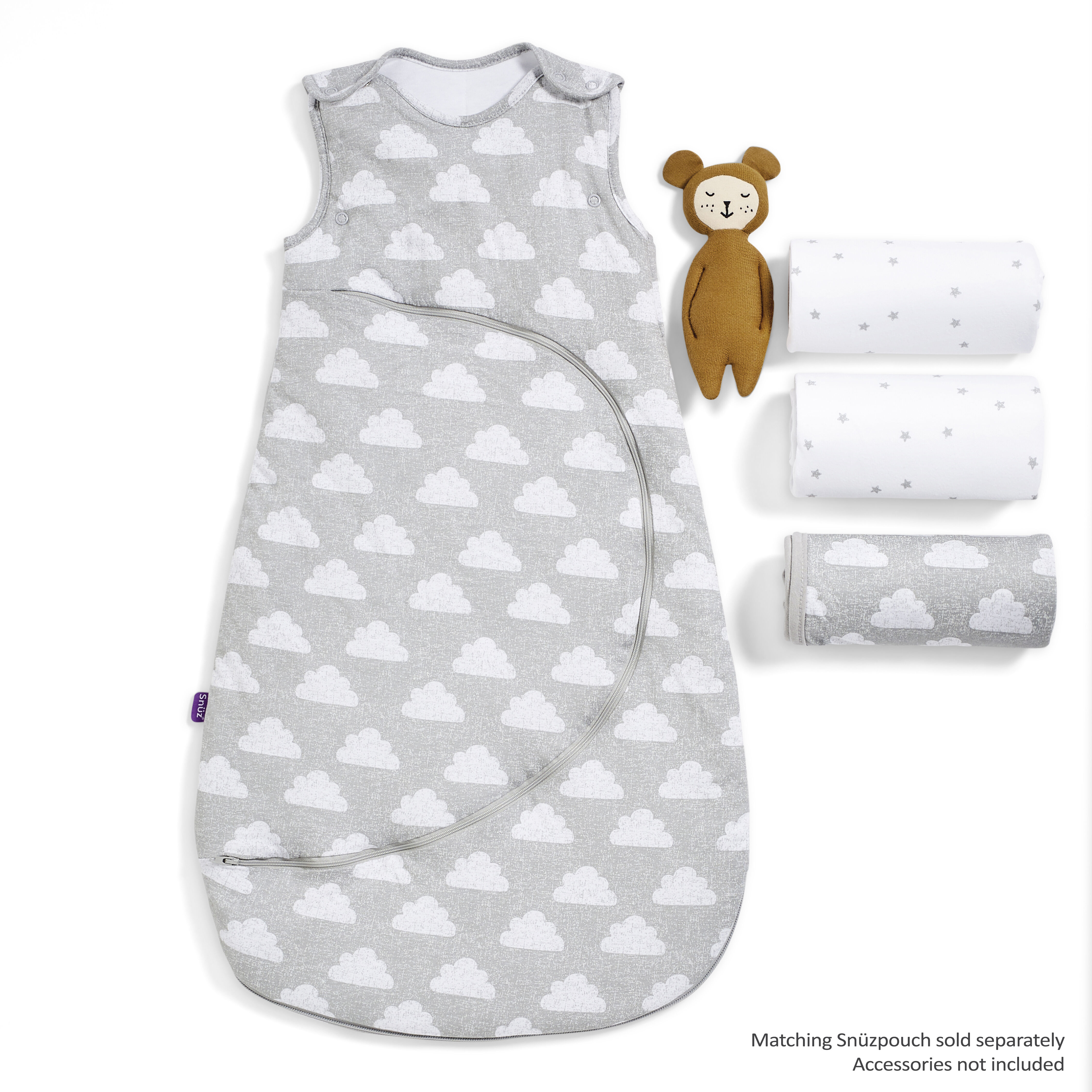 طقم مستلزمات فراش سنوز مكون من 3 قطع - نقشة سحاب image number 3