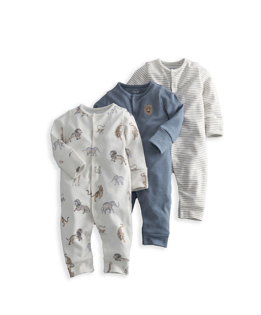 3Pk Safari Adventures Sleepsuits image number 2
