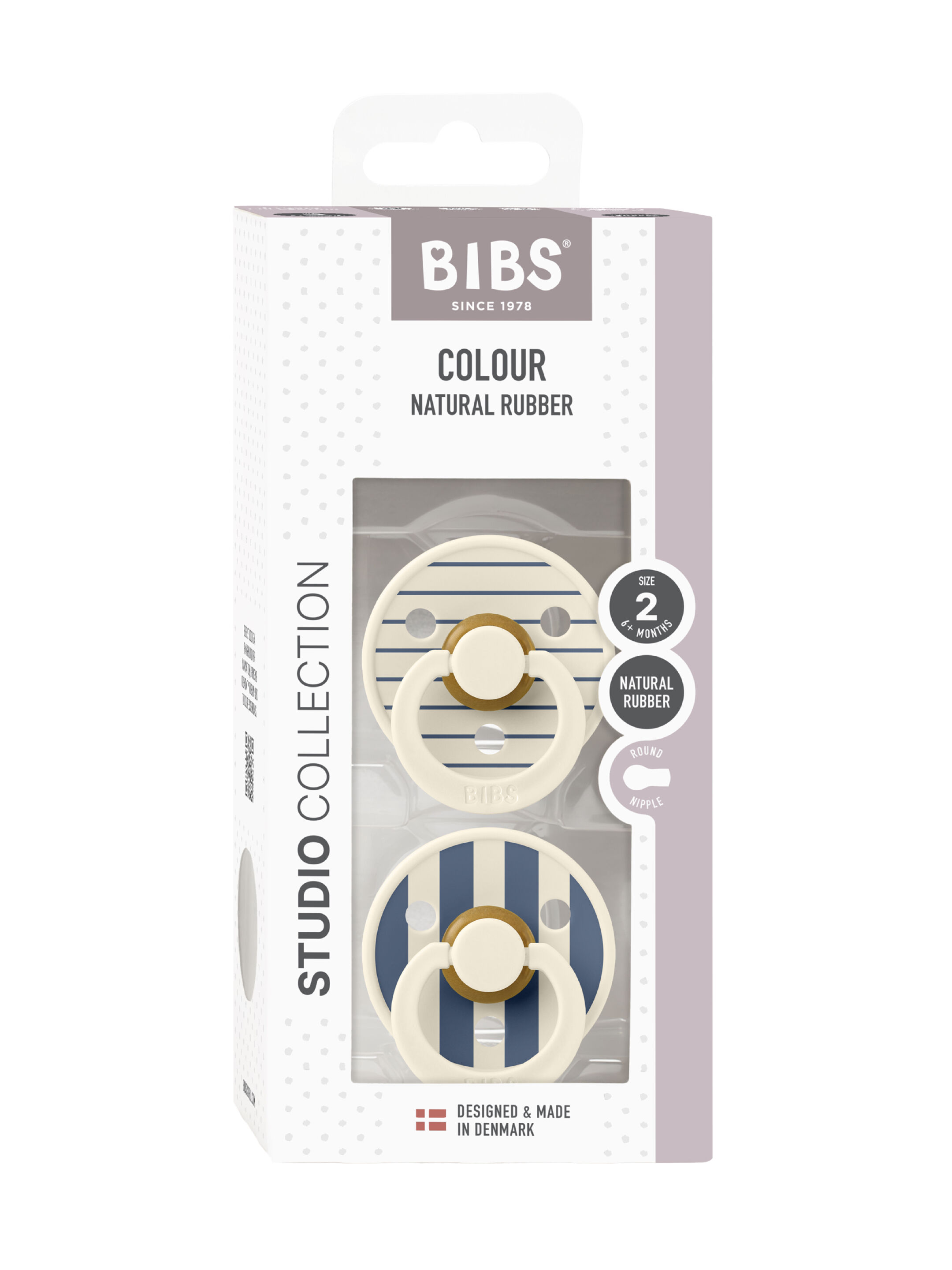 مجموعة لهايات بيبس كولور بين لاتكس مقاس 2 للأطفال من 6 شهور فأكثر بلون عاجي وأزرق متنوع - قطعتان image number 3