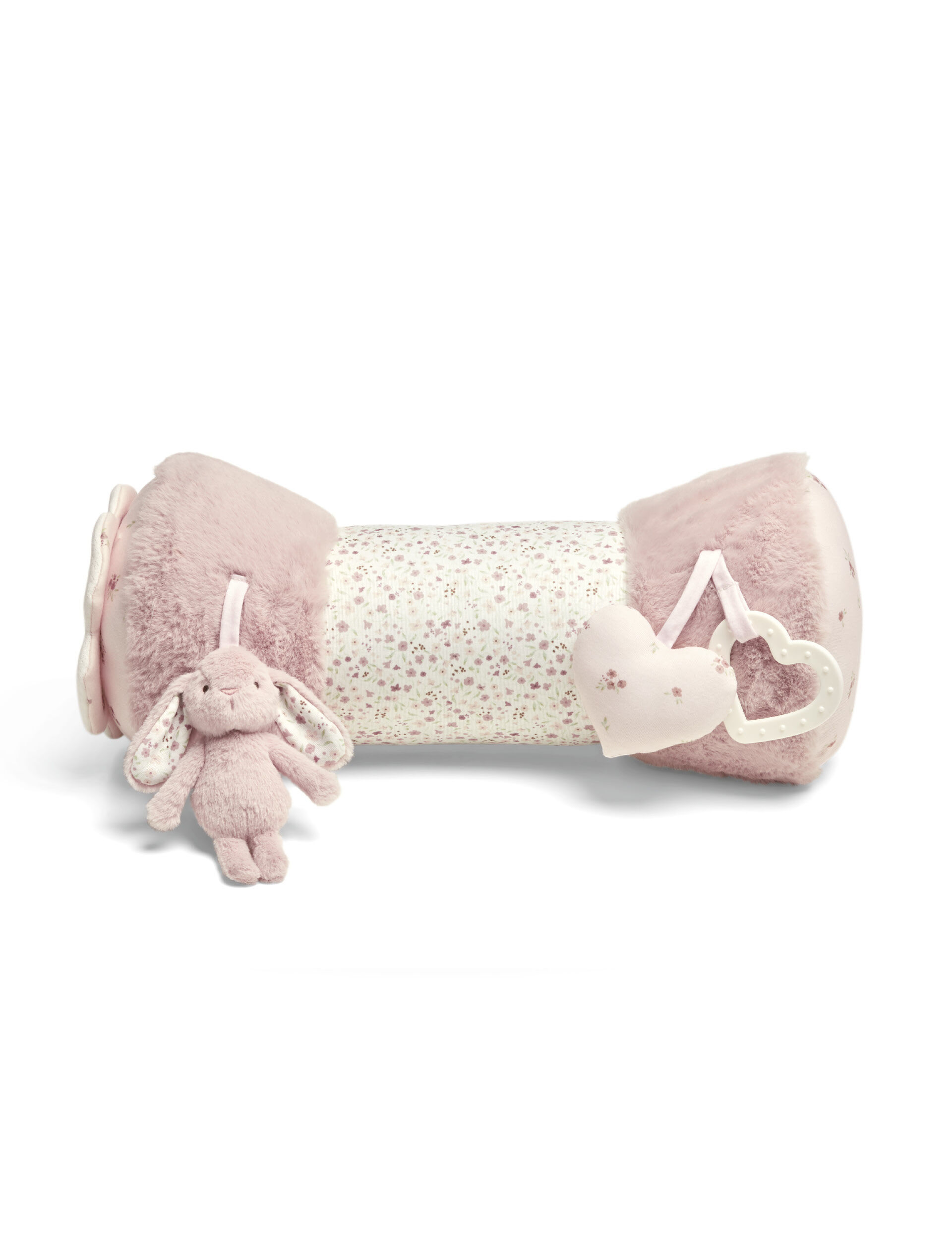 وسادة ملفوفة ويلكم تو ذا وورلد لوقت الاستلقاء على البطن بتصميم أرنب - وردي image number 2