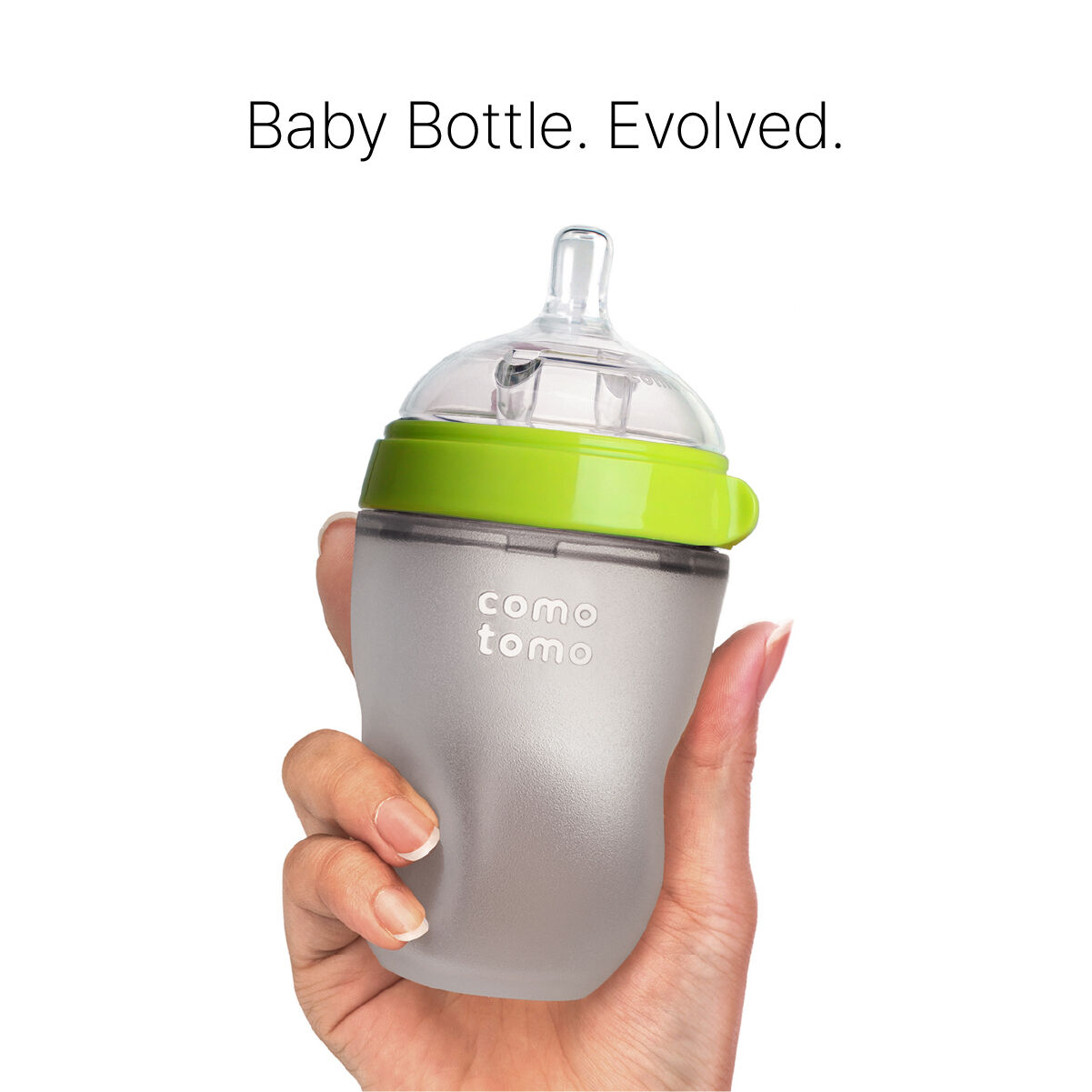 مجموعة زجاجة رضاعة كوموتومو شبيهة بالثدي الطبيعي بلون أخضر وأبيض للرضع - 2 &times; 250 مل image number 2